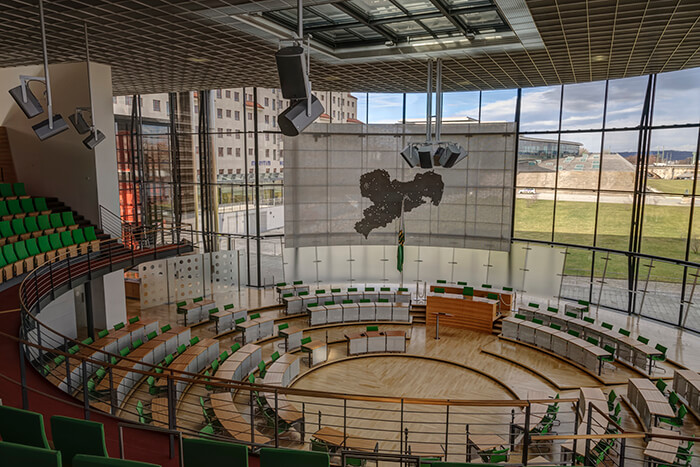Vorschaubild der Referenz „Sächsischer Landtag – Plenarsaal“ – Dreßler Ingenieure
